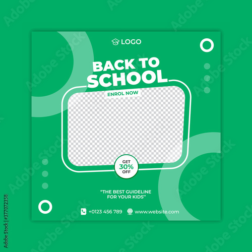 School education admission social media post. School admission background. Back to school.