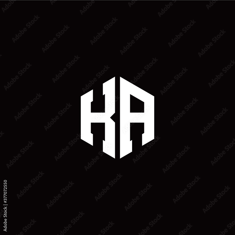 Initial K A letter with polygon modern style logo template vector Initial K A letter with polygon modern style logo template vector
