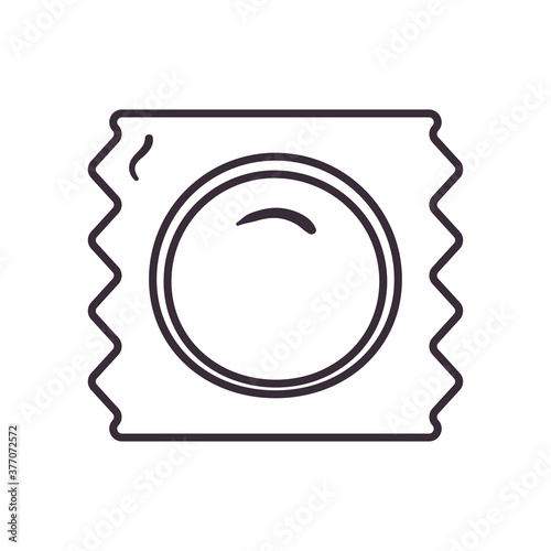 condom package line style icon vector design