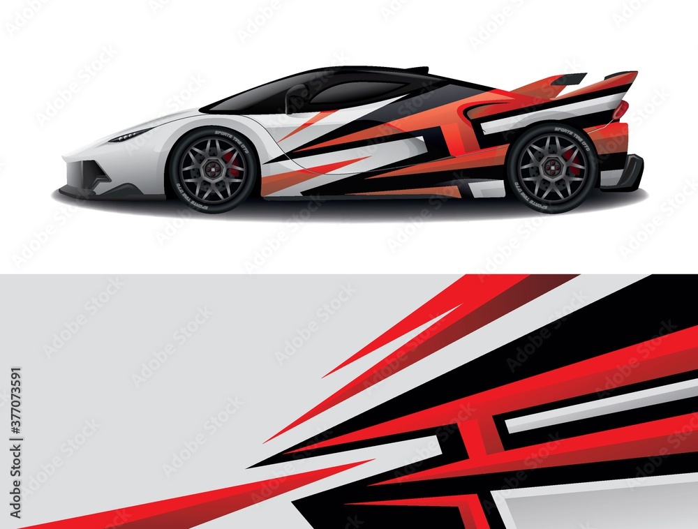 Sports car wrapping decal design