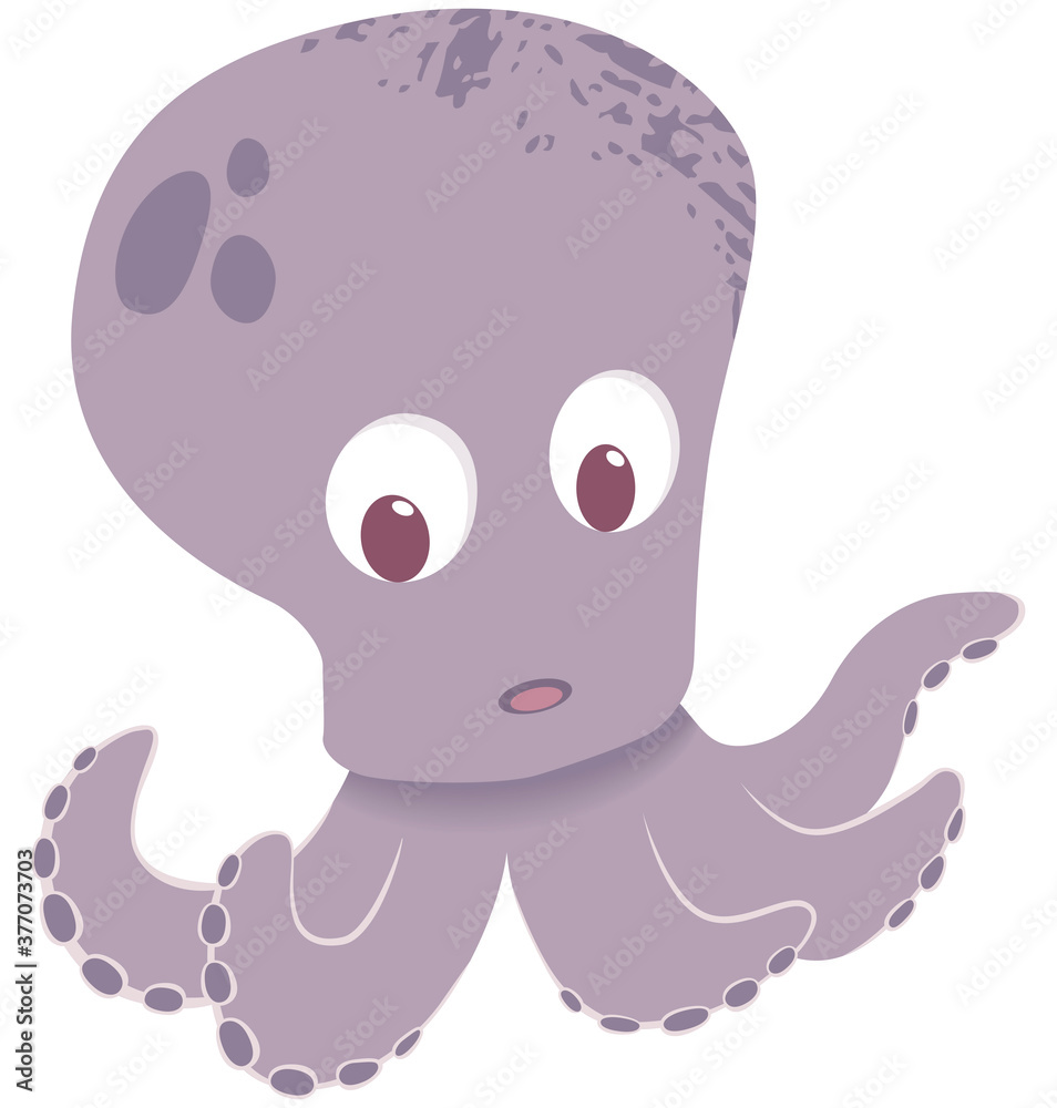 Octopus. Vector illustration of a cute octopus Octopus. Vector illustration of a cute octopus