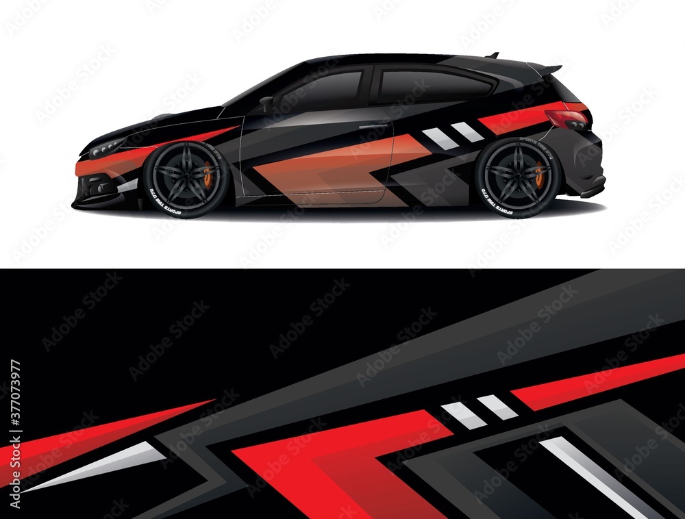 Sports car wrapping decal design