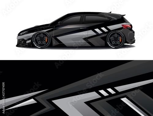 Sports car wrapping decal design