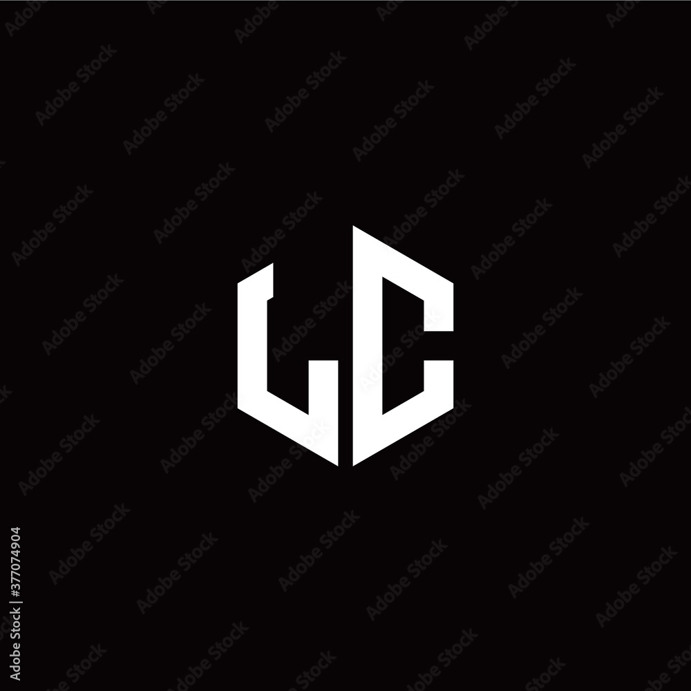 Initial L C letter with polygon modern style logo template vector Initial L C letter with polygon modern style logo template vector
