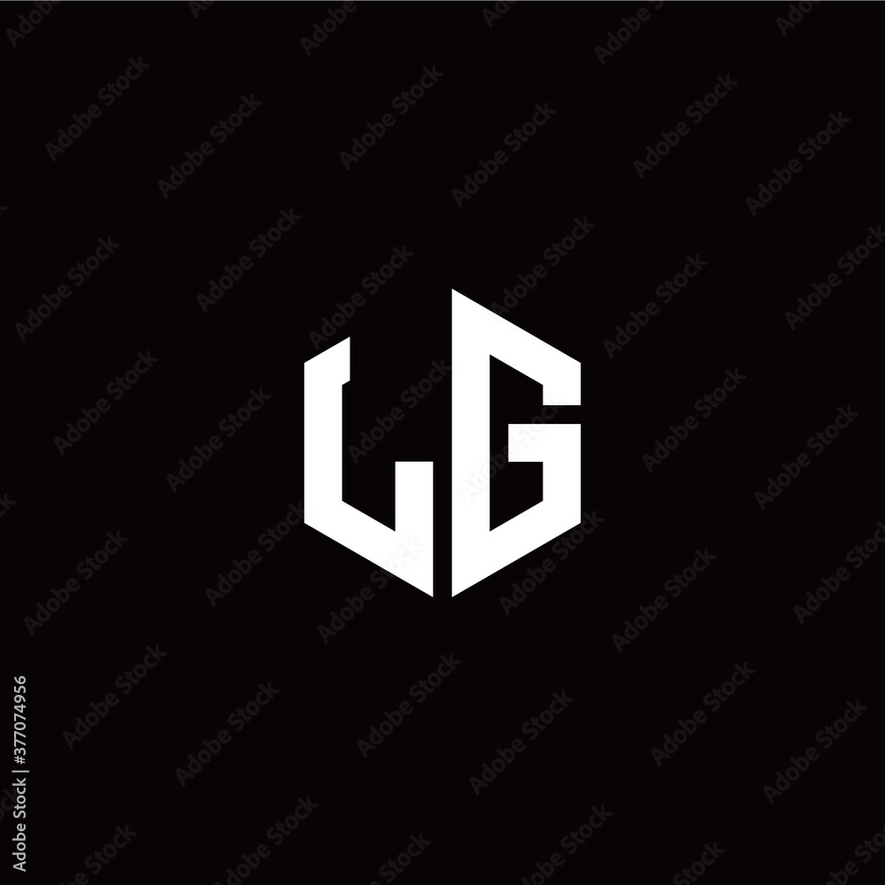 Initial L G letter with polygon modern style logo template vector Initial L G letter with polygon modern style logo template vector