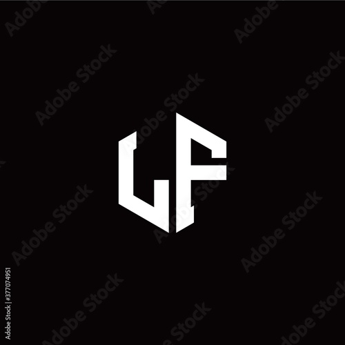 Initial L F letter with polygon modern style logo template vector