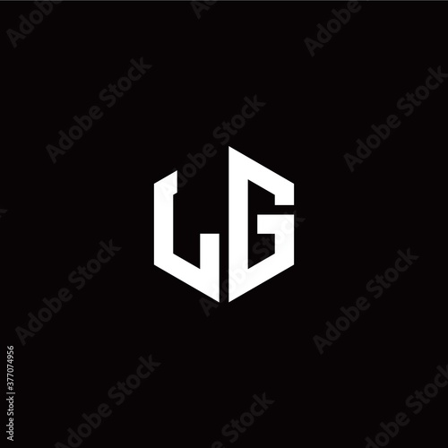Initial L G letter with polygon modern style logo template vector
