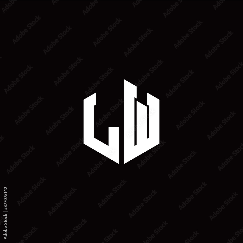 Initial L W letter with polygon modern style logo template vector Initial L W letter with polygon modern style logo template vector