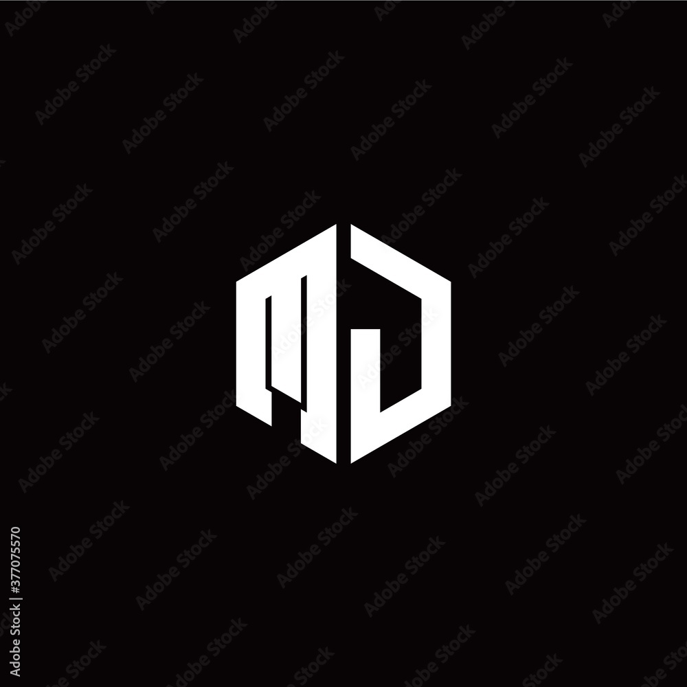 Initial M J letter with polygon modern style logo template vector Initial M J letter with polygon modern style logo template vector