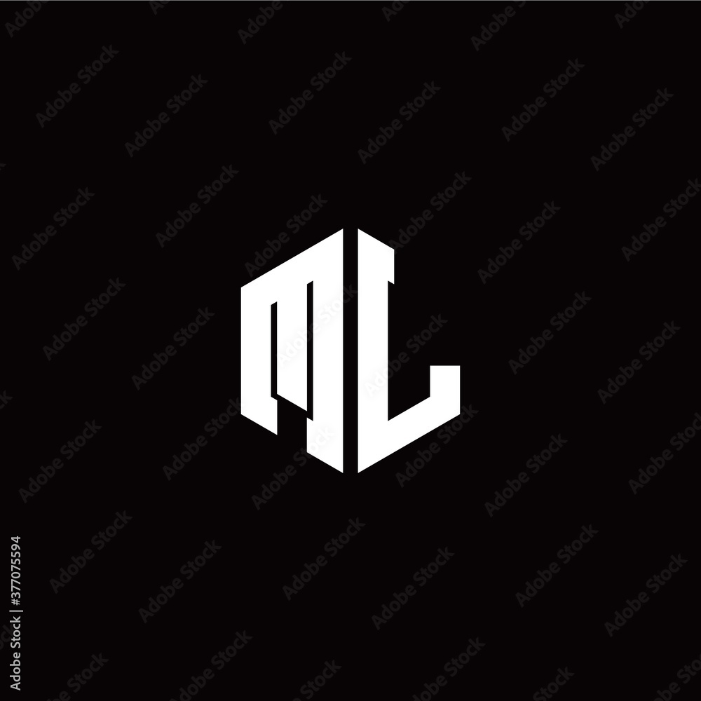 Initial M L letter with polygon modern style logo template vector