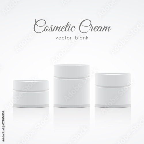 Vector illustration: Set of Blank Cosmetic Container for Cream