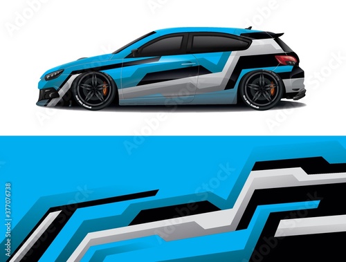 Sports car wrapping decal design