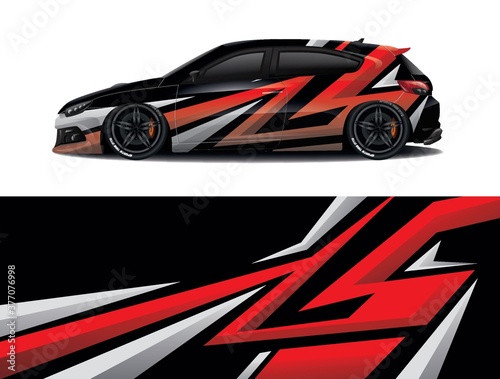 Sports car wrapping decal design