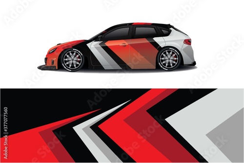 Fototapeta Naklejka Na Ścianę i Meble -  Sports car wrapping decal design