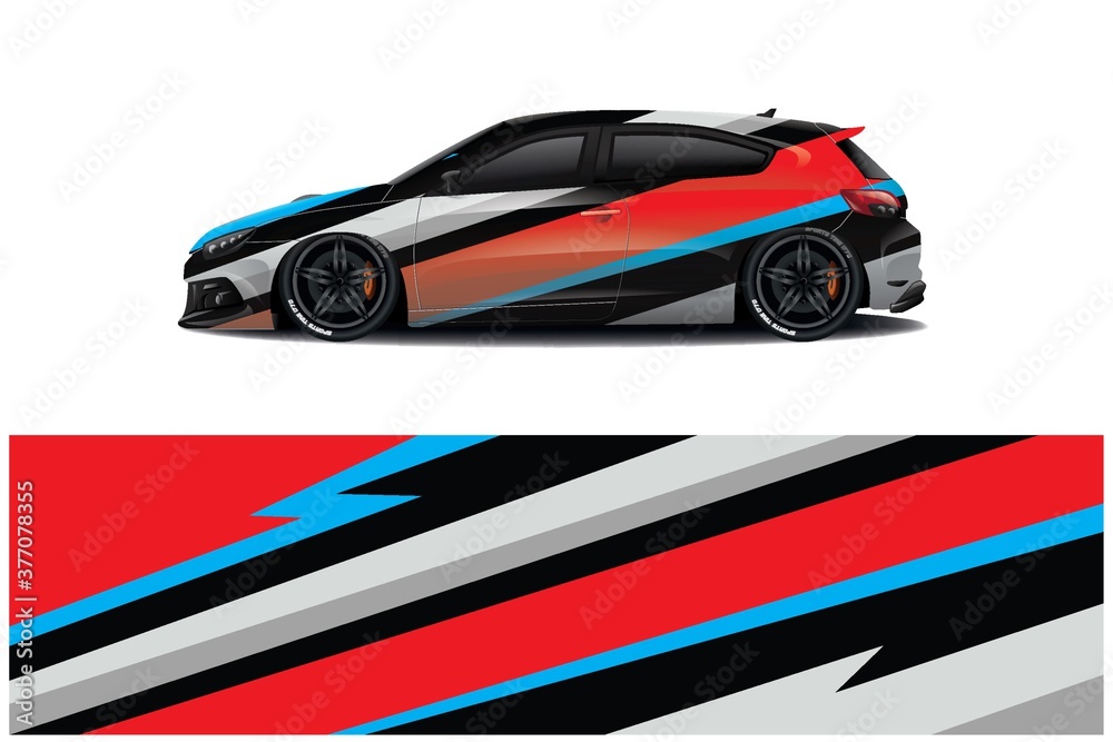 Sports car wrapping decal design	