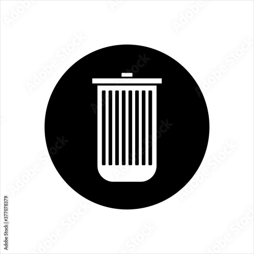 Dust bin / trash / delete button trendy flat style icon. Recycle bin symbol for your web site design, logo, app UI.