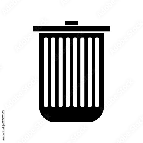 Dust bin / trash / delete button trendy flat style icon. Recycle bin symbol for your web site design, logo, app UI.