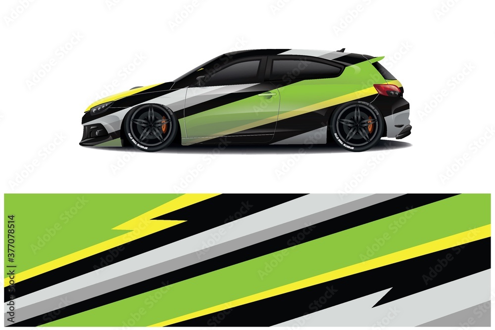 Sports car wrapping decal design	