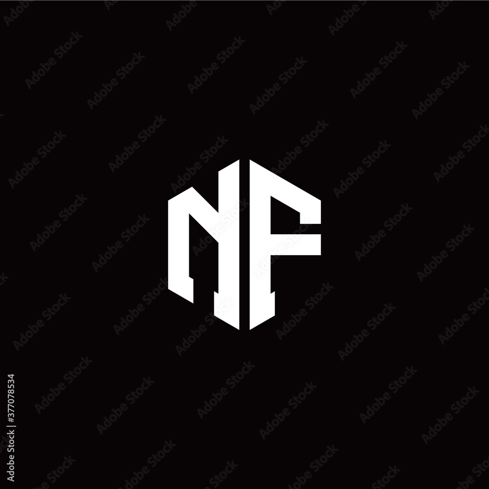 Initial N F letter with polygon modern style logo template vector Initial N F letter with polygon modern style logo template vector