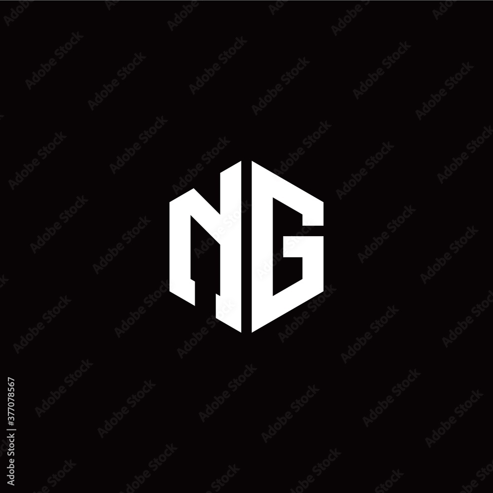 Initial N G letter with polygon modern style logo template vector Initial N G letter with polygon modern style logo template vector