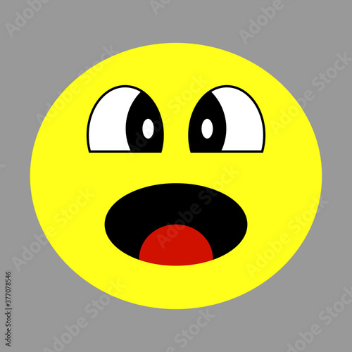 Happy face wow simley or emoji with tongue out trendy flat style icon. Concept of wow expression emoji symbol for your web site design, logo, app UI.
