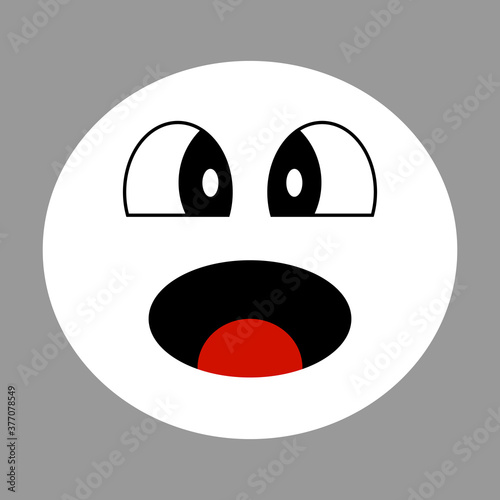 Happy face wow simley or emoji with tongue out trendy flat style icon. Concept of wow expression emoji symbol for your web site design, logo, app UI.