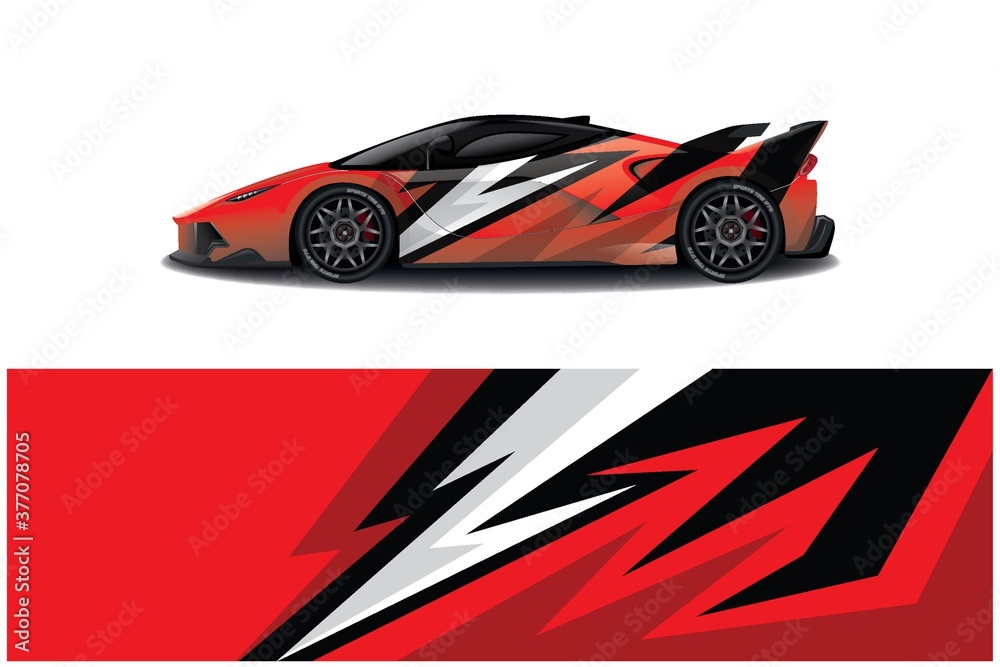 Fototapeta premium Sports car wrapping decal design 