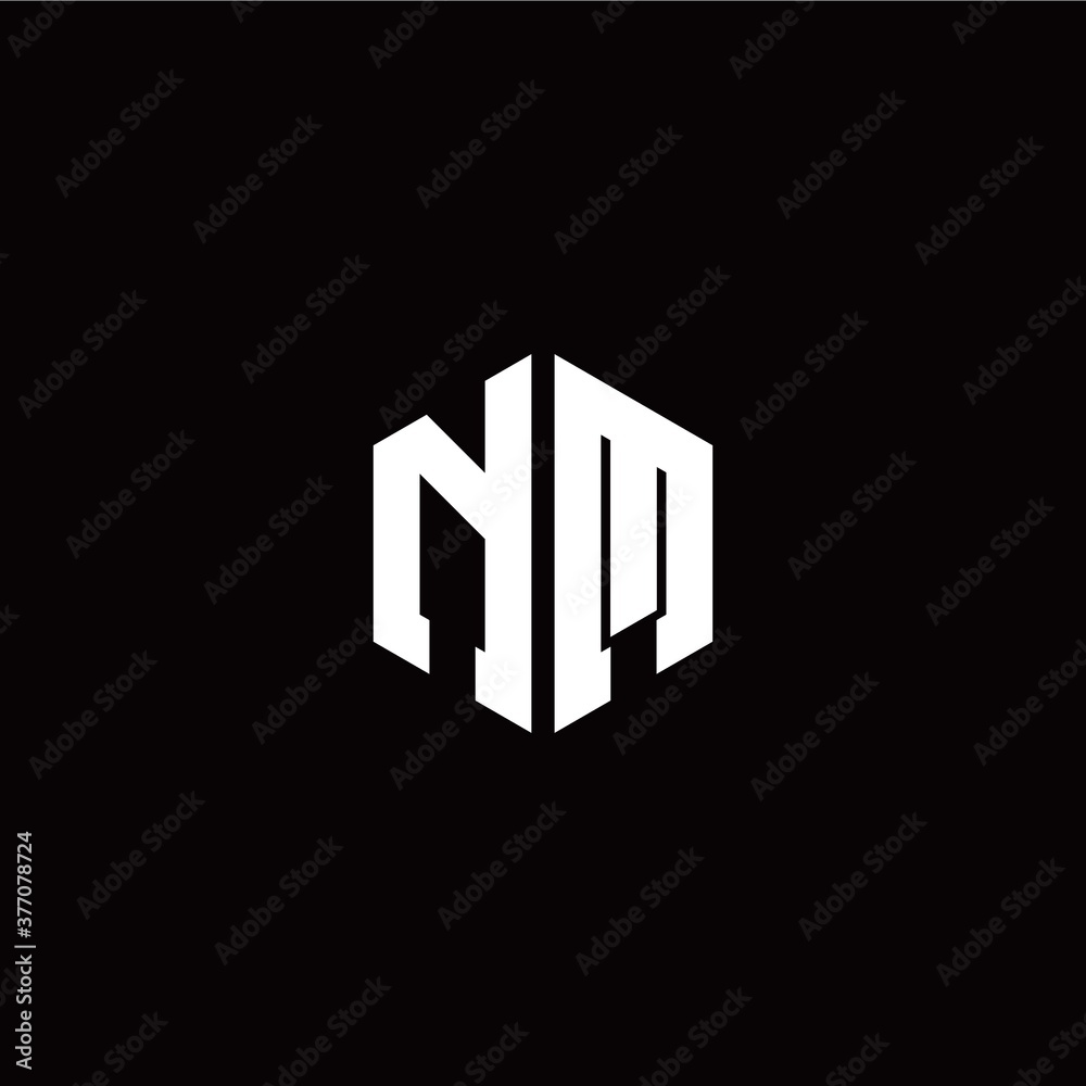 Initial N M letter with polygon modern style logo template vector Initial N M letter with polygon modern style logo template vector