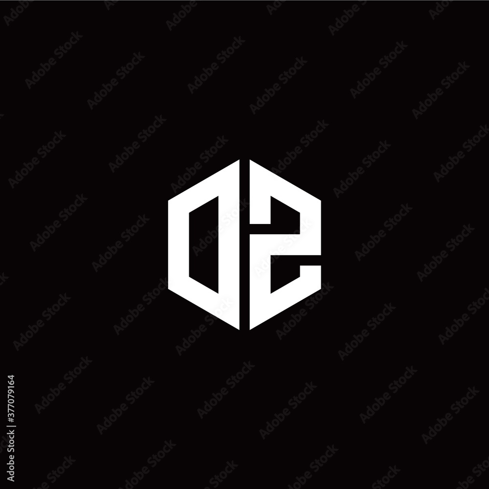 Initial O Z letter with polygon modern style logo template vector Initial O Z letter with polygon modern style logo template vector