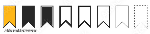 Bookmark icons. Set of black bookmarks isolated. Vector illustration