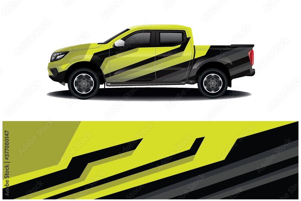 Naklejka premium Sports car wrapping decal design 