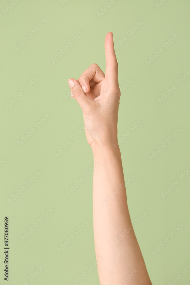 Hand showing letter D on color background. Sign language alphabet Hand showing letter D on color background. Sign language alphabet