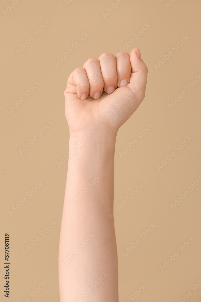 Hand showing letter A on color background. Sign language alphabet Hand showing letter A on color background. Sign language alphabet