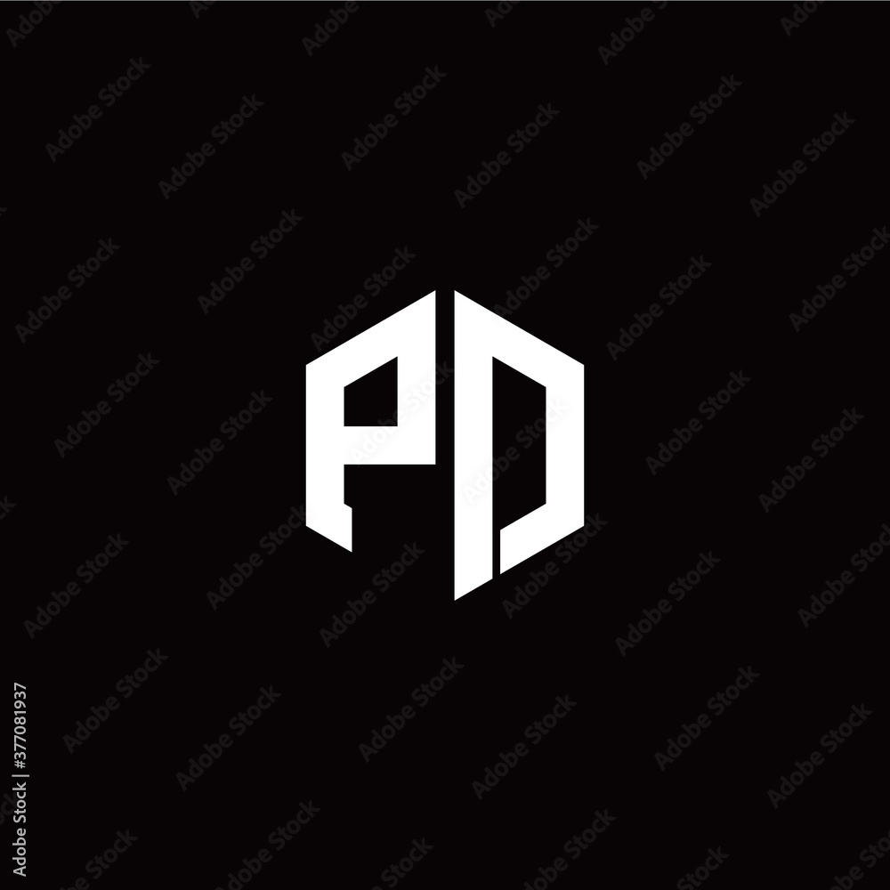 Initial P D letter with polygon modern style logo template vector Initial P D letter with polygon modern style logo template vector
