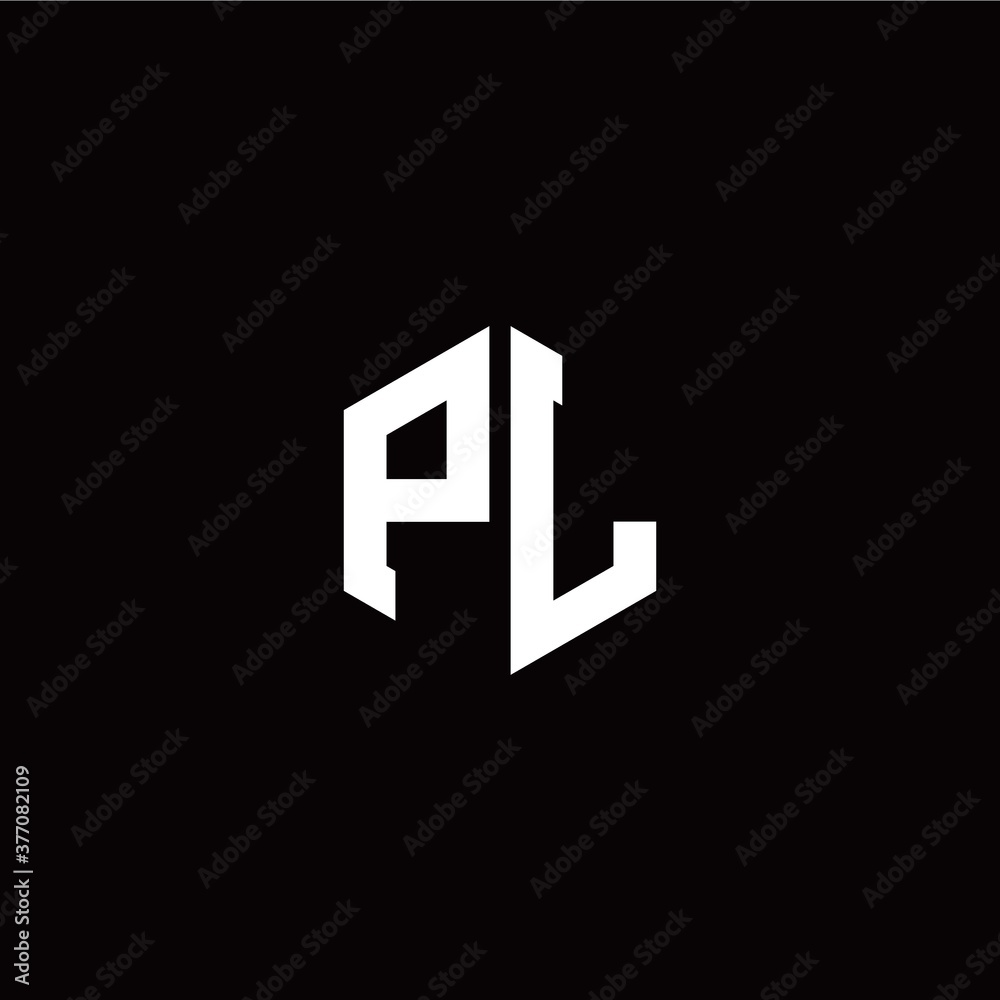 Initial P L letter with polygon modern style logo template vector Initial P L letter with polygon modern style logo template vector