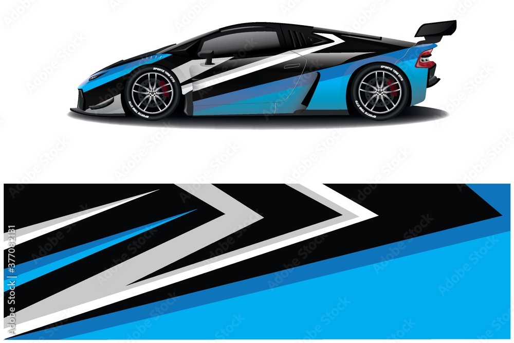 Obraz premium Sports car wrapping decal design 