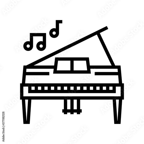 play music line icon vector. play music sign. isolated contour symbol black illustration