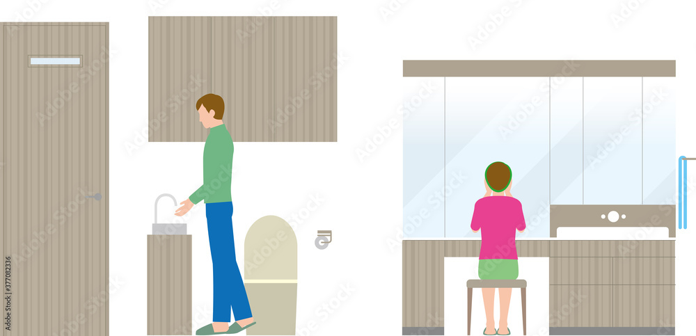 住宅。洗面所とトイレのインテリア 住宅。洗面所とトイレのインテリア
