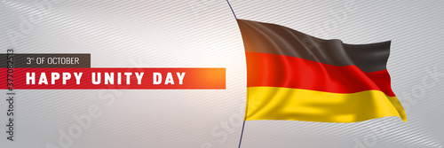 Germany happy unity day greeting card  banner vector illustration