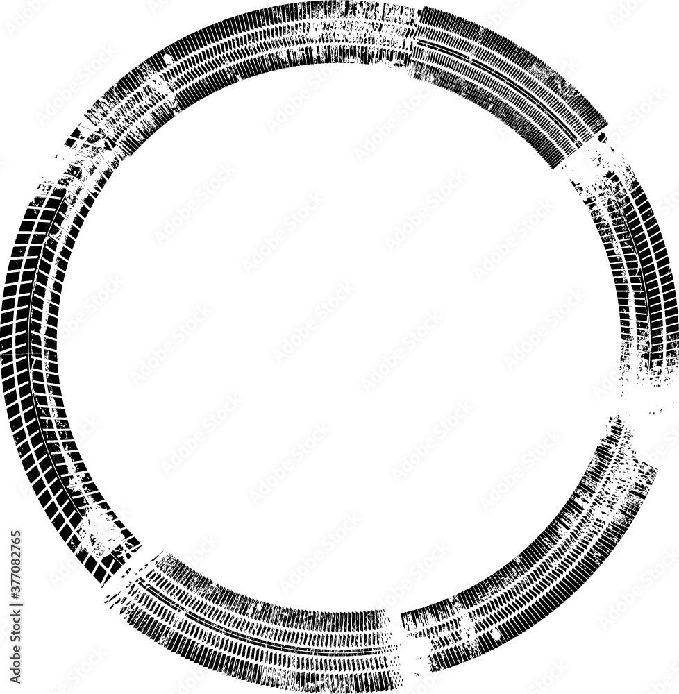 Tire Track Vector Round Border Frame . Stock Vector Adobe Stock