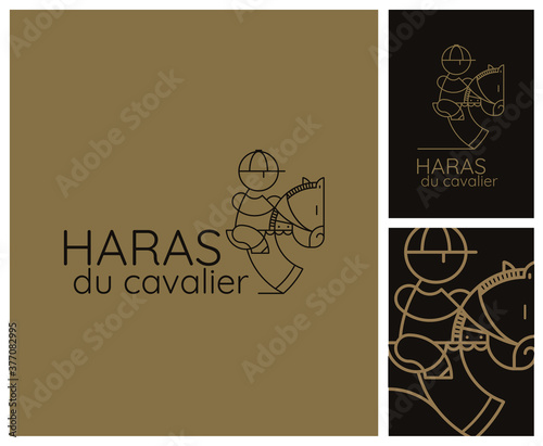 Collection of logos. Icons and symbols. Centre équestre. Poney club. Course hippique. Club d'équitation. Randonnée équestre. Champ de course