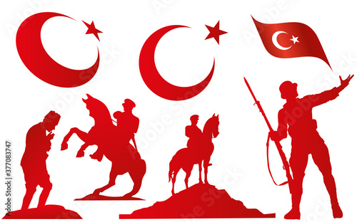 Turkey elements, turkish flag