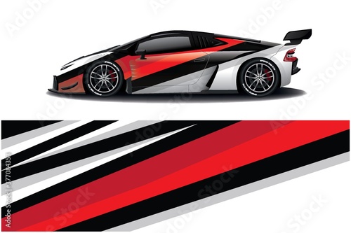 Sports car wrapping decal design