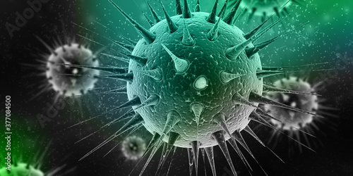 3d render Corona virus microscopic view