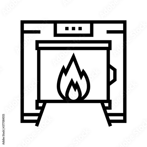 crematorium equipment line icon vector. crematorium equipment sign. isolated contour symbol black illustration