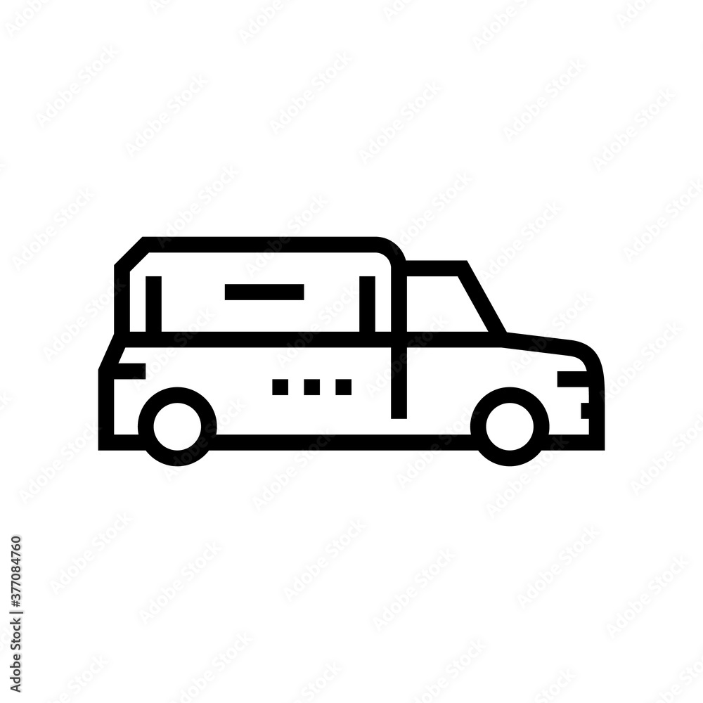hearse car line icon vector. hearse car sign. isolated contour symbol black illustration