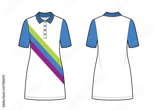 Vector illustration of women's polo dress.