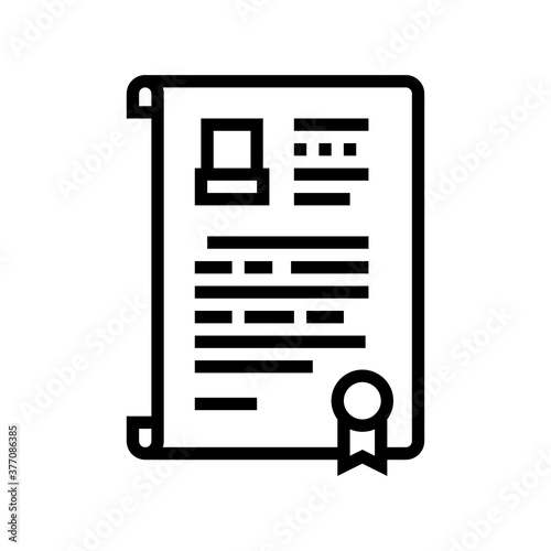 will death certificate line icon vector. will death certificate sign. isolated contour symbol black illustration