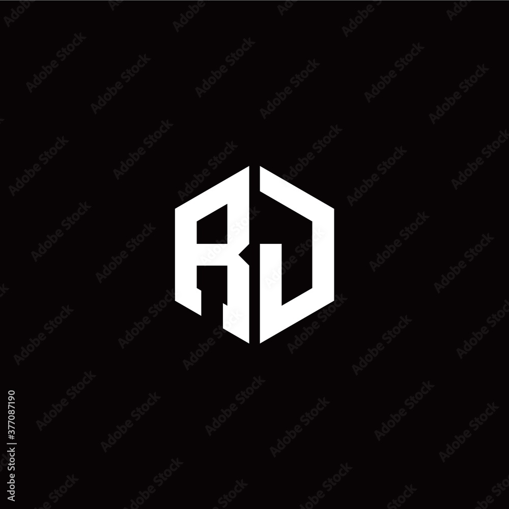 Initial R J letter with polygon modern style logo template vector Initial R J letter with polygon modern style logo template vector