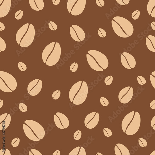 Seamless pattern of coffe in beans. Vector illustration